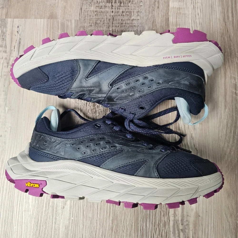 Hoka One One Women Anacapa Breeze Low Hiking Shoe 7 Outer Space Harbor Mist Gorp